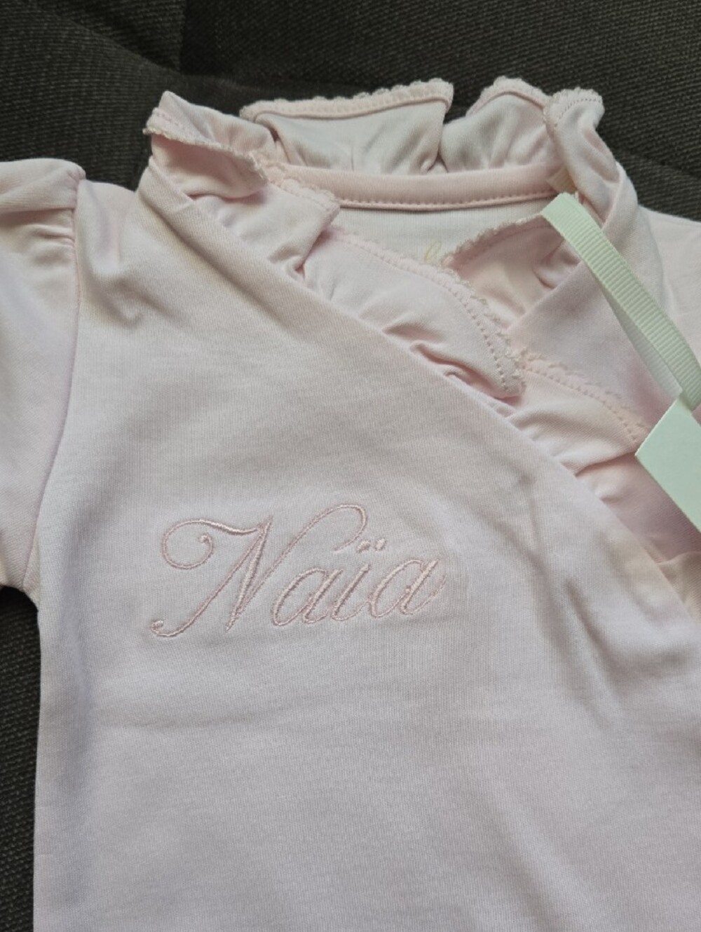 Piglet Pink Ruffle Newborn Set Personalized Baby Girl Outfit. - Picture 3 of 6